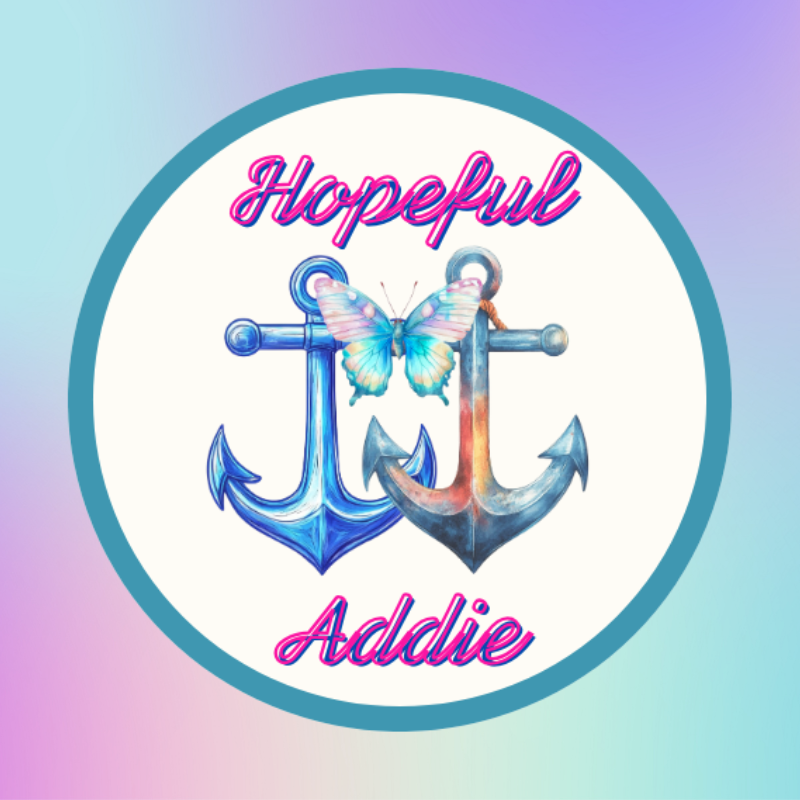 Hopeful Addie YouTube Logo Hopeful Addie profile picture with two anchors, and a butterfly
