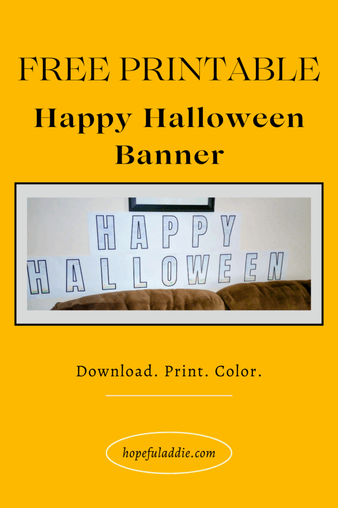 Printable Happy Halloween Banner for Pinterest