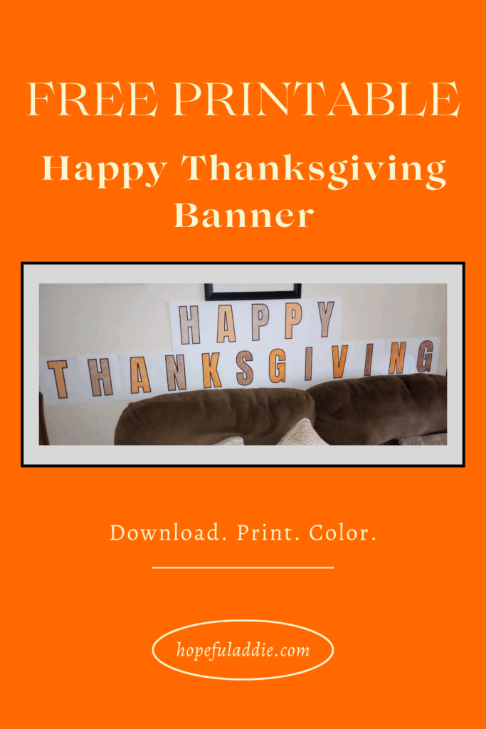 Printable Happy Thanksgiving Banner for Pinterest