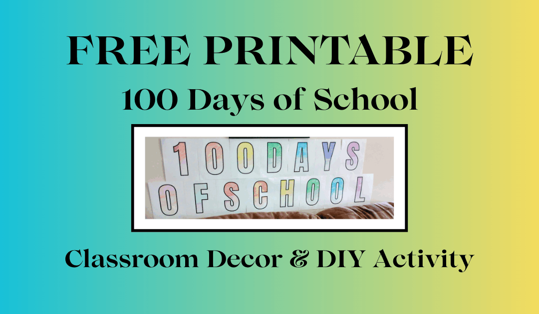 printable 100 days of school banner featured image