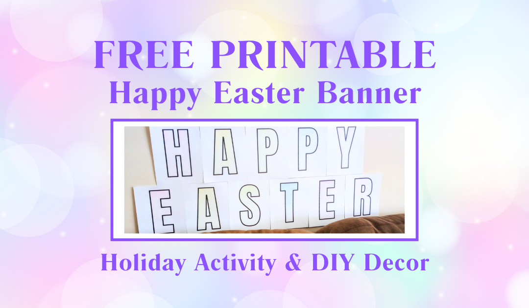 color-your-own happy easter printable banner
