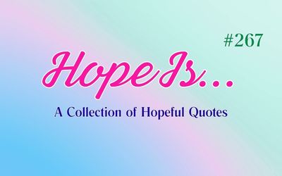 Hopeful quotes featured image - pink blue green background with text